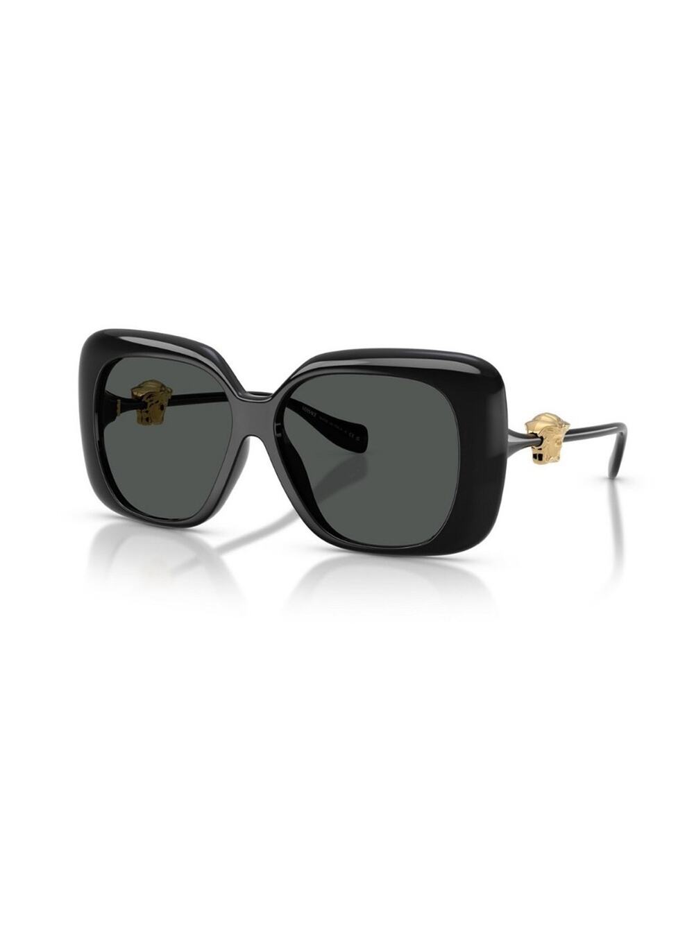 New Versace VE4499U GB1/87 Black Square Sunglasses Gold Medusa Logo